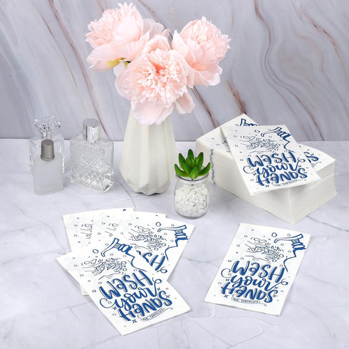 Ruisita 150 Pack Disposable Bathroom Napkins, Decorative Paper Hand Towels for Bathroom Etiquette, Dark Blue