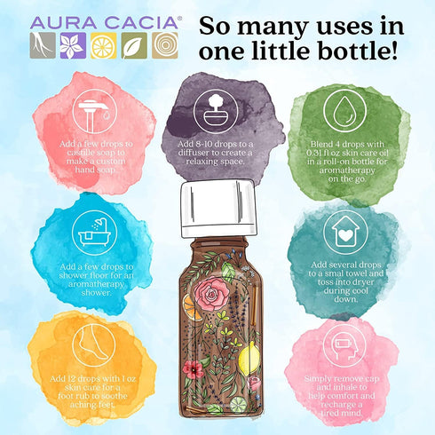 Aura Cacia Chill Pill Essential Oil - 0.5 Ounce with Lavender, Peppermint, Sweet Orange, and More