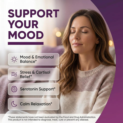 Gummies Gummy AuraZen Mood Support Saffron L-Theanine Ashwagandha Rhodiola St John's Wort Lions Mane GABA Vitamin D