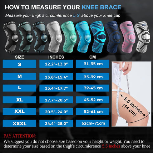 NEENCA Knee Brace for Knee Pain Relief, Medical Knee Support with Patella Pad & Side Stabilizers, Compression Knee