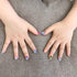 SIUSIO 120 Pcs 5 Pack Children Acrylic Fake Nails Press on Pre-glue Full Cover Glitter Gradient Color Rainbow Kits