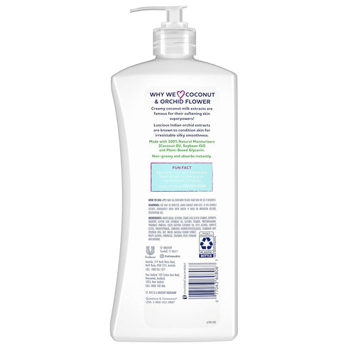 St. Ives Softening Hand & Body Lotion Moisturizer for Dry Skin Coconut & Orchid Made with 100% Natural Moisturizers 21 oz