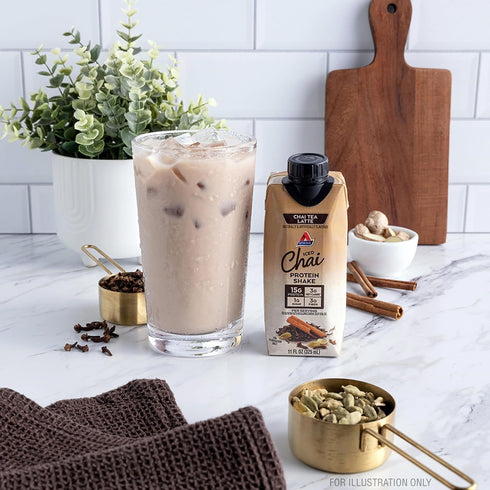Chai Tea Latte Protein Shake | 15g Protein, Low Glycemic, 3g Net Carb | PACK OF 3, Keto Friendly, 1g Sugar