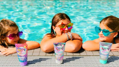 Sunshine & Glitter Sea Star Sparkle Biodegradable Glitter Sunscreen SPF 50, Mermaid Watermelon Lemonade, Water