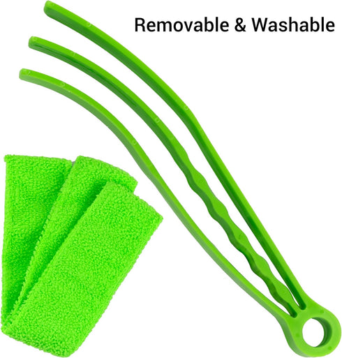 2 Pieces Microfiber Blind Duster Brushes with 6 Sleeves, Window Blind Cleaner Tools for Shutters and Vents