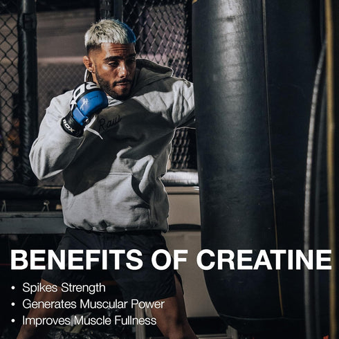 RAW Nutrition Creatine Monohydrate Powder - Unflavored (30 Servings) for Workout Performance, Muscle & Strength Building