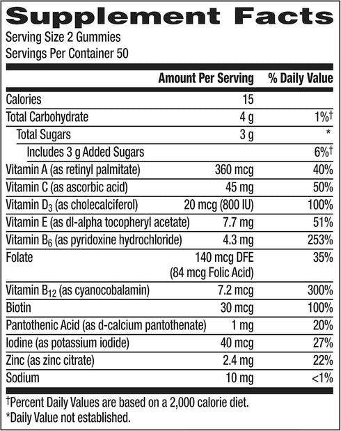 Centrum Men's Multivitamin Gummies, 100 Count, Tropical Fruit Flavors from Natural Sources, 50 Day Supply