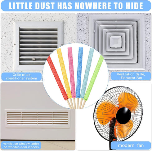 24 Pieces Microfiber Detail Duster Sticks: Mini Cleaning Tools for Home and Car Window Crevices