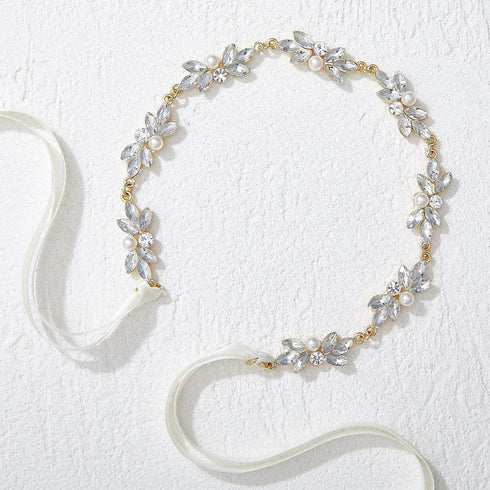 SWEETV Flower Girl Hair Accessories for Wedding, Headband Girls Headpiece Crystal Hair Pieces