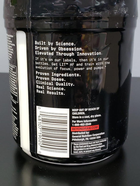 BEYOND RAW LIT AF Pre-Workout Powder | Advanced Formula | 20 Servings | Sweet & Tart | Contains Caffeine, L-Citruline,