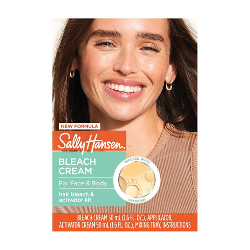 Sally Hansen Bleach Cream for Facial Hair & Body Hair, Vegan Formula, Pack of 2 (Package May Vary)