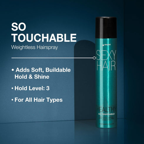 SexyHair Healthy So Touchable Hairspray | Weightless Light Hold and Shine | All Hair Types