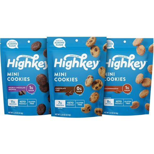 HighKey Cookies Variety Pack - 6.75oz Low Carb No Added Sugar 3-Pack