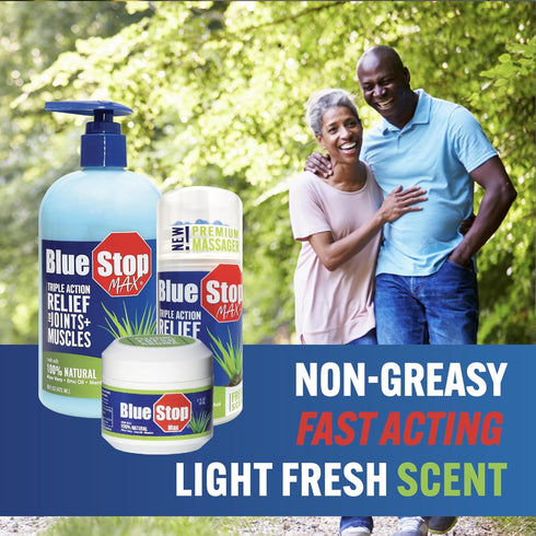 Blue Stop Max Muscle & Joint Relief Gel - Fast-Acting Cream for Sore Muscle, Back & Neck - 16 Oz Pump Bottle