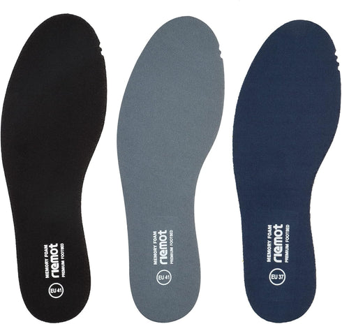 riemot Memory Foam Insoles for Men Women, Super Soft Replacement Innersoles for Slippers, Sneakers, Running Shoes,