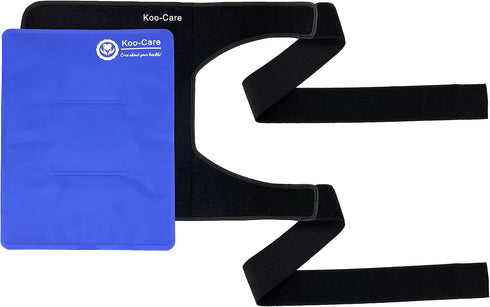 Koo-Care Large Flexible Gel Ice Pack & Neoprene Wrap with Elastic Straps for Hot Cold Therapy, Pain Relief for