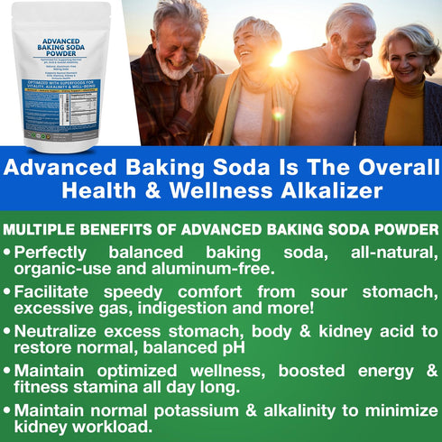 Immune, Advanced Baking Soda Powder: Organic Use Aluminum Free Baking Soda w/Superfoods to Support Kidneys, Stomach
