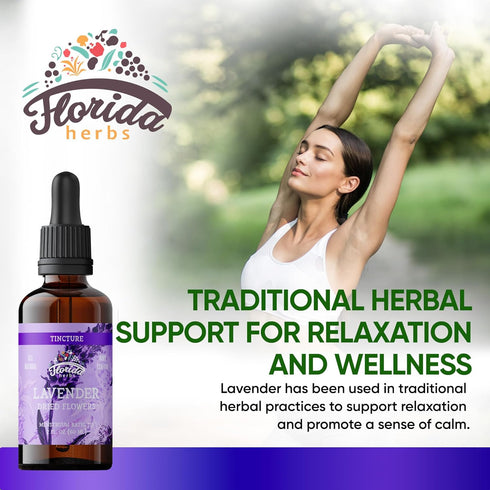Organic Lavender Flower Liquid Extract for Calming Nervous System Support (Lavandula X Intermedia) 2 Fl Oz