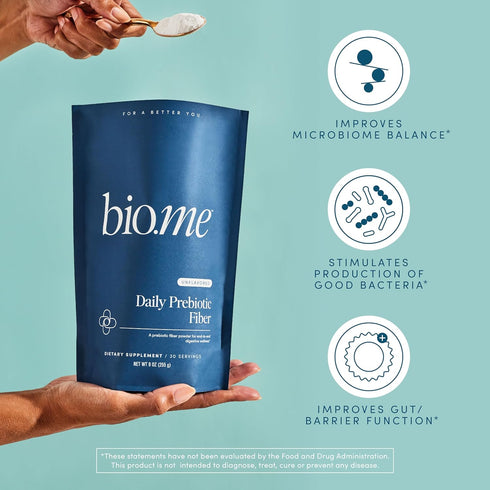 Daily Prebiotic Fiber Supplement Powder for Digestive Health, Non-GMO & Gluten Free, 30 Servings