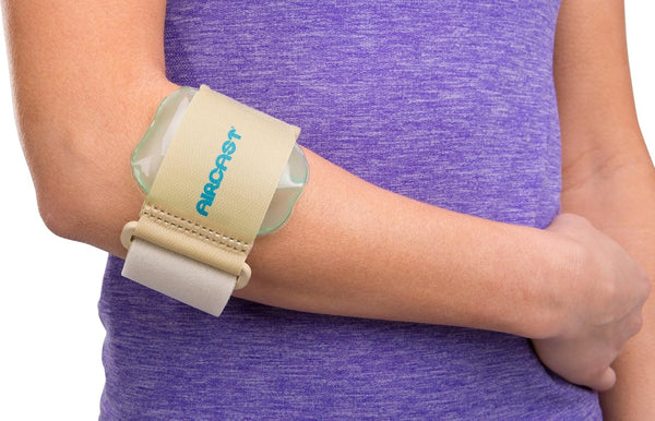 Aircast Pneumatic Armband, Tennis/Golfers Elbow Support Strap, Beige