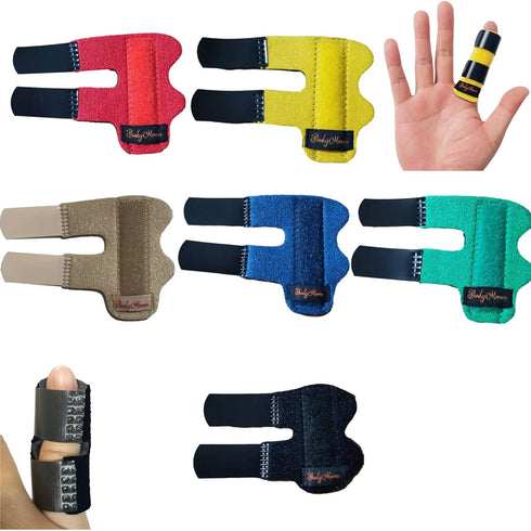 BodyMoves 5 Finger Splints plus 1 Pinkie/Kid Splint, with Black Pinkie
