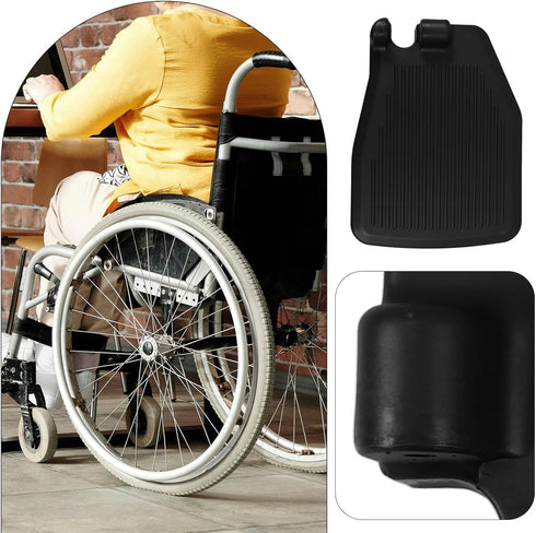 1 UPKOCH Wheelchair Footplates Pair Heavy Duty Plastic Foot Rest Replacement Pedals Black for Patient Mobility
