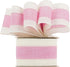 MEEDEE Pink White Stripe Wired Ribbon, 2.5 Inch, Baby Pink with Ivory Stripes for Wreaths, Garland