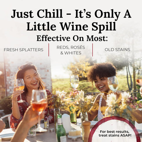 Chateau Spill Red Wine Stain Remover for Clothes, 25 Wipes for Stubborn Stains on Tablecloth, Carpet, Upholstery