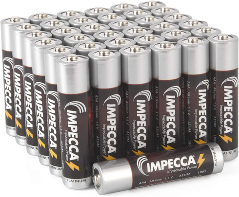 Impecca AAA Batteries High Performance Alkaline, Long Lasting Leak Resistant, LR3, Platinum Series, 16 Pack