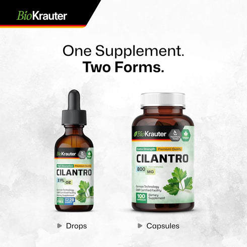 BIO KRAUTER Cilantro Supplement, Rich Source of Antioxidants, Natural Cleansing & Detox Tincture - 2 Fl. Oz.