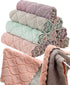 12 Pack Quick Dry Kitchen Towels, Coral Velvet Dishtowels, Soft Absorbent Cleaning Cloths, Double-Sided Microfiber Rags.