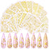 KISSBUTY Metallic Flowers & Vine Nail Decals, 20 Sheets 3D Flower Lace Adhesive Stickers, Gold Floral Nail Decor