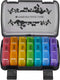 FGcase Pill Organizer 3 Times a Day, Large Weekly Pill Case with Travel Case, 21 Compartments, Rainbow Black