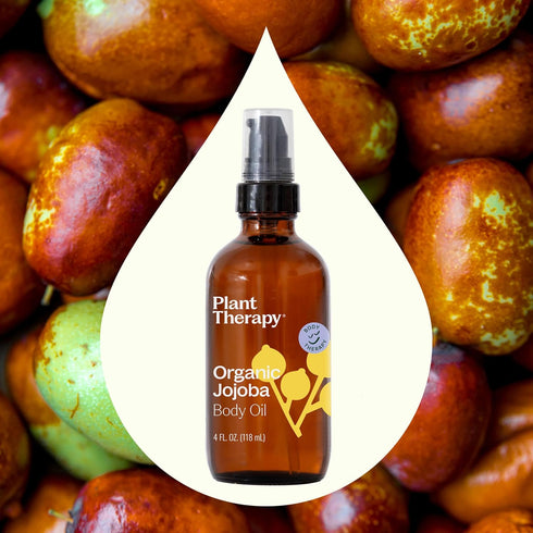 Organic Jojoba Body Oil 4 fl. oz (118 mL) for Aromatherapy, Essential Oil or Massage, Moisturizing for Hair and Skin