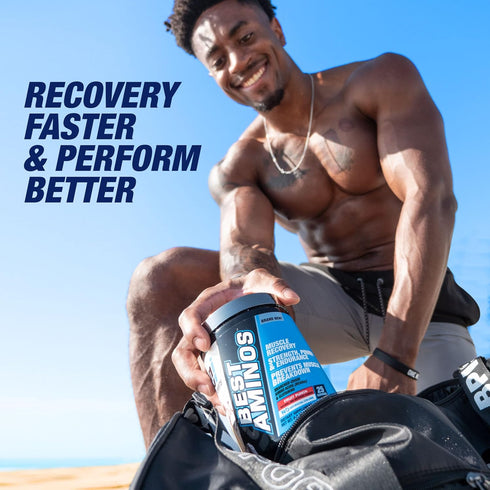 BPI Sports Best Aminos - BCAA Powder Post Workout & Glutamine Recovery Drink, Fruit Punch - 25 Servings