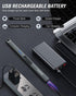 FUKKUDA USB Rechargeable Electric Candle Lighter - Windproof & Flameless Plasma Arc Lighter with Safety Switch (Space
