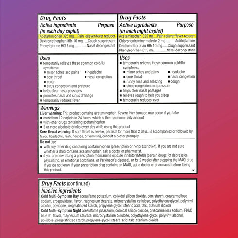 Quality Choice Day & Night Cold Max Multi-Symptom Medicine, Pain Reliever, Fever Reducer, 24 Hour Relief
