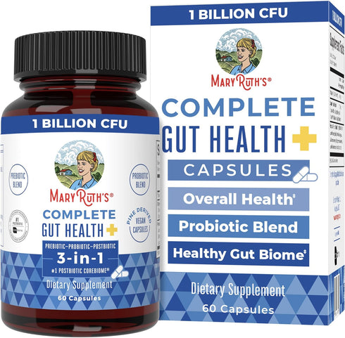 MaryRuth's 3-in-1 Probiotics for Complete Gut Health Supplement for Women & Men, 50 Billion CFU, 30 Count