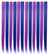 YaFex 12 Pcs 22 Inch Clip in Hair Extensions, Long Straight Colored Hairpieces for Women Kids Girls (Purple + Sapphire