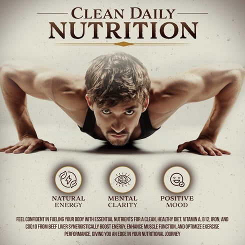 Grass Fed Beef Liver Capsules - 45-Day Supply, 100% Pasture-Raised & Hormone-Free, 180 Freeze Dried Liver Pills