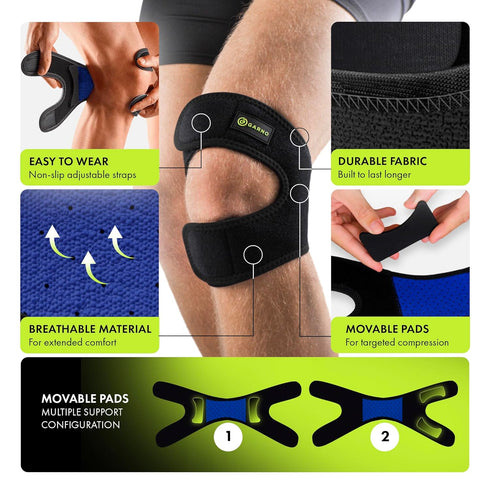 GARNO Knee Brace for Men and Women, Adjustable Neoprene Stabilizer for Pain Relief & Recovery, Small/Medium Size