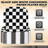 100 Pcs Black and White Checkered Dessert Plates, 7 x 7 Inch Disposable Square Paper Plates for Birthday and Baby