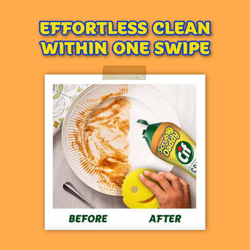 Mommy Scrub Daddy Scrub + Cif Cream All Purpose Cleaner, Original - Cleaning Supplies with Household Cleaning Cream