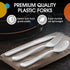150 Pack White Plastic Cutlery Set, Heavy Duty Disposable Plastic Utensil Sets for Party Supplies