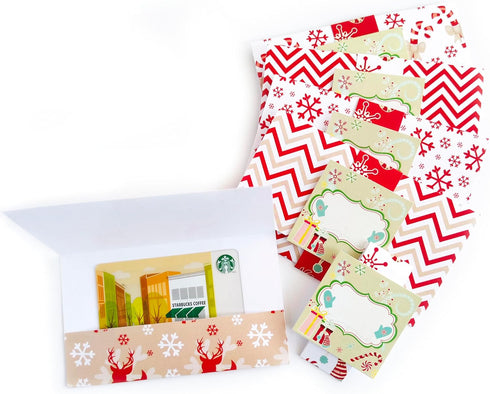 Set 10 Adore By Nat Classic Christmas Holiday Gift Card or Money Holders - Premium Check Cash Envelopes