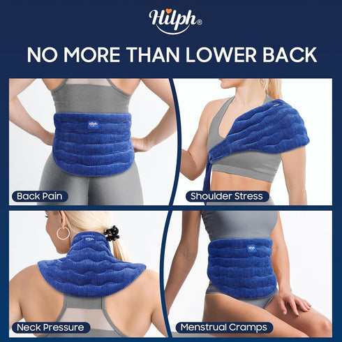 Pack Hilph Heating Pad for Back Microwavable, Extra Large Microwave Heated with Moist Heat for Lower Back Pain Relief