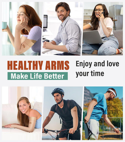 MGANG Lymphedema Compression Arm Sleeve with Gauntlet for Men and Women, Opaque, 15-20 mmHg Medical Graduated