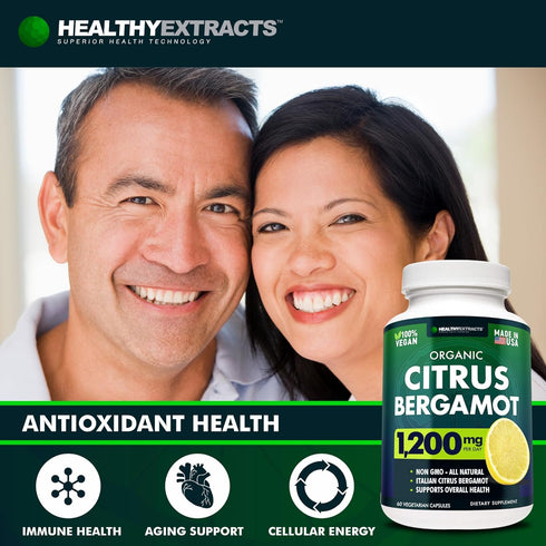 Healthy Extracts 150:1 1200mg 70% 60 Count, 1 Citrus Bergamot Supplement Extract, per Serving, Polyphenols, Italian