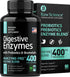 Digestive Enzymes with Probiotics - 60 Pills for Women & Men, Bloating Relief & Gut Health with Bromelain, Papaya &