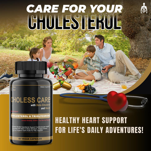 Cholesterol Supplement with Organic Garlic, Cayenne Pepper, and Niacin for HDL and LDL Support